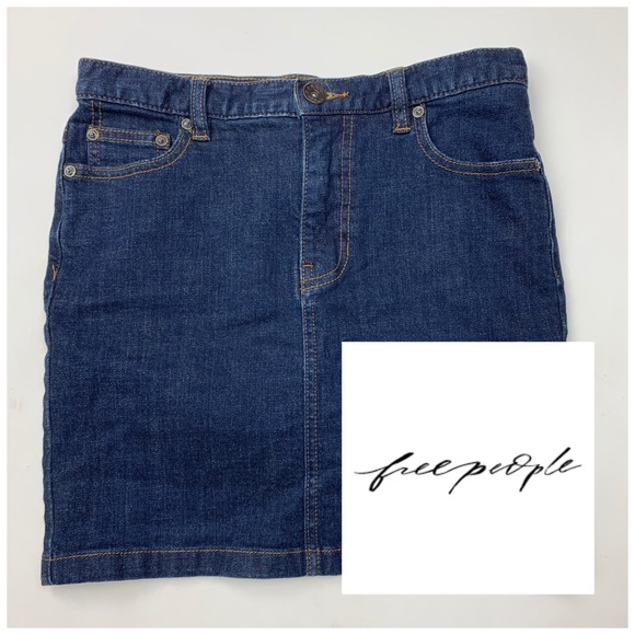 Free People Dresses & Skirts - Free People Blue Jean Denim Mini Skirt Size 2